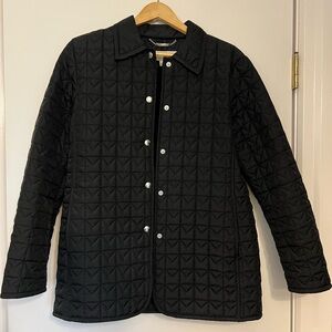Michael Kors Black Quilted Barn Coat